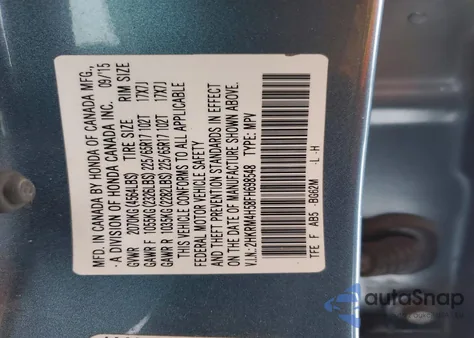 2015 Honda Cr-V Ex z USA, uszkodzony, nr VIN 2HKRM4H58FH698548